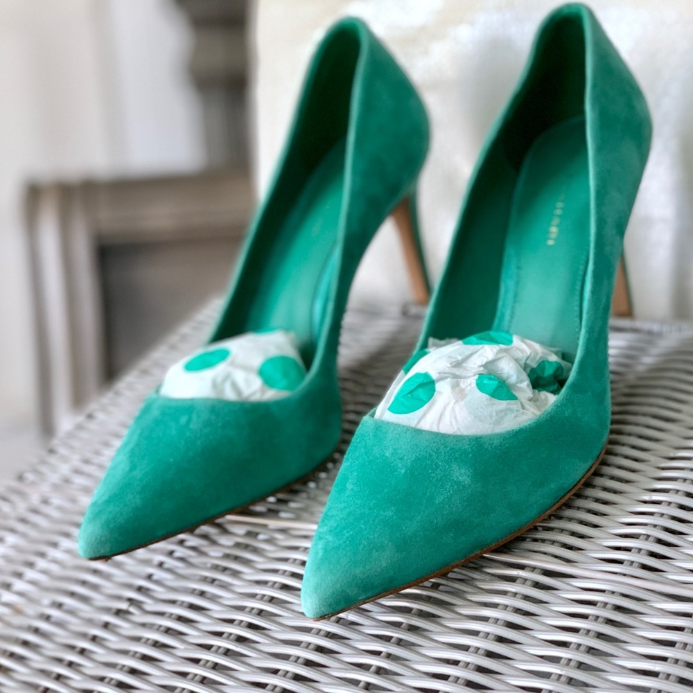 Elie Tahari Turquoise Suede Pumps Heels 8.5 / 38.5